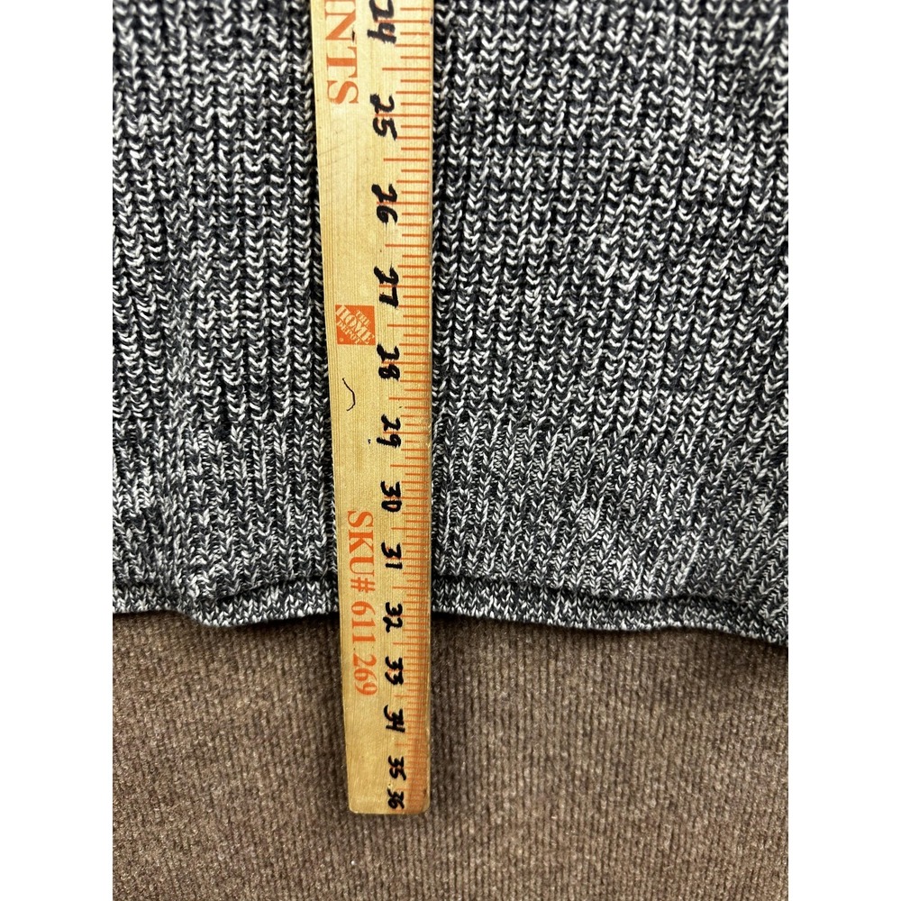 Roots Canada Sweater Mens XL Gray V-Neck Pullover Chunky-Knit Logo Casual - Picture 12 of 12